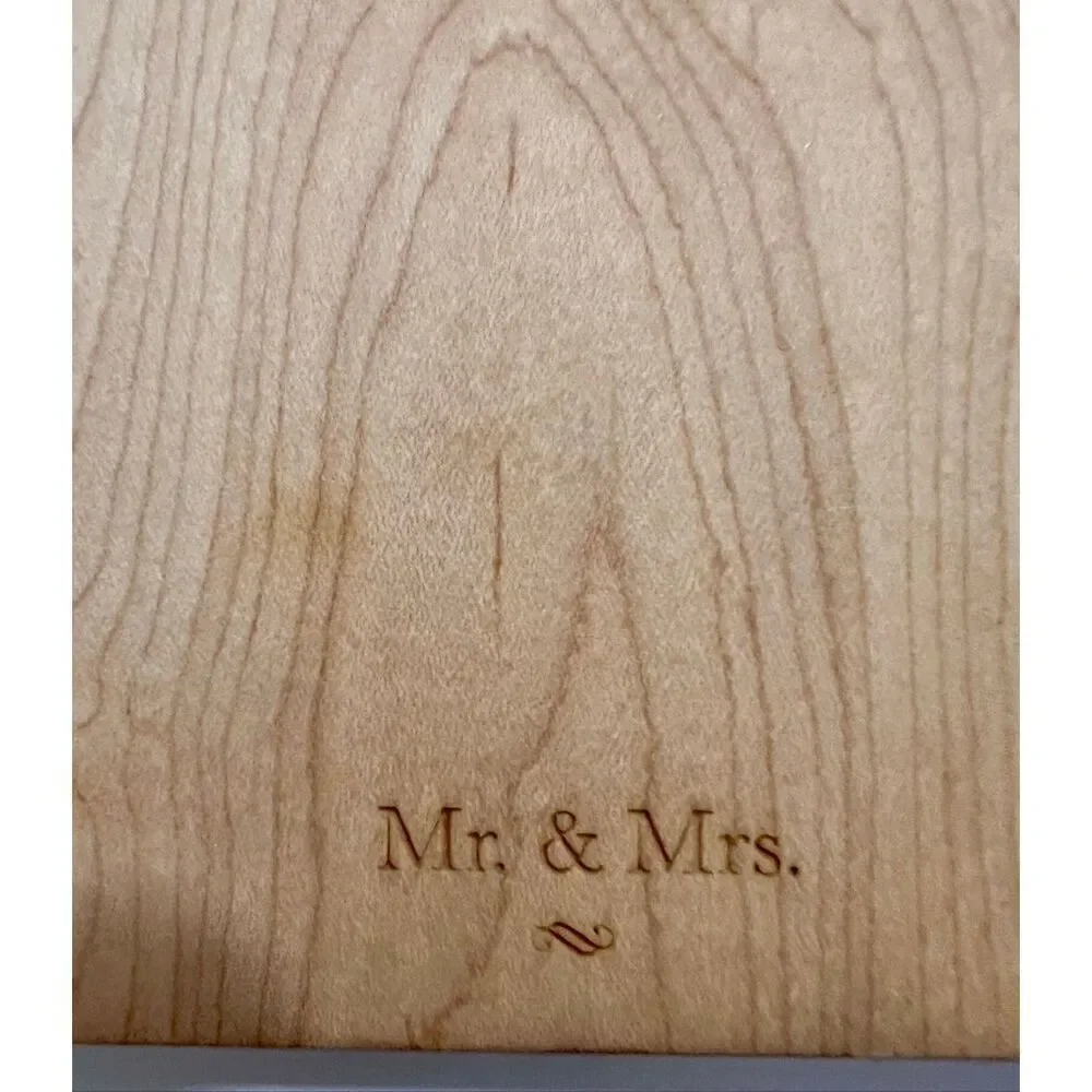 Custom Engraved “Mr & Mrs” Engraved Maple Wood Cutting Board